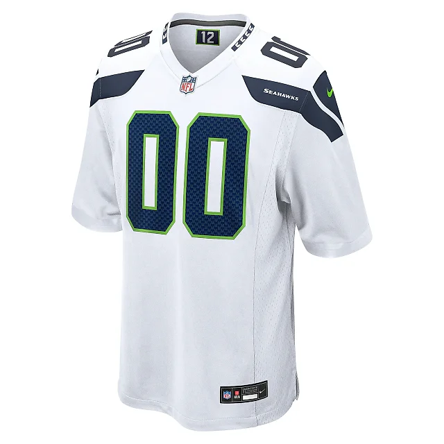 Zennovawear Men's Seattle Seahawks White Custom Game Jersey