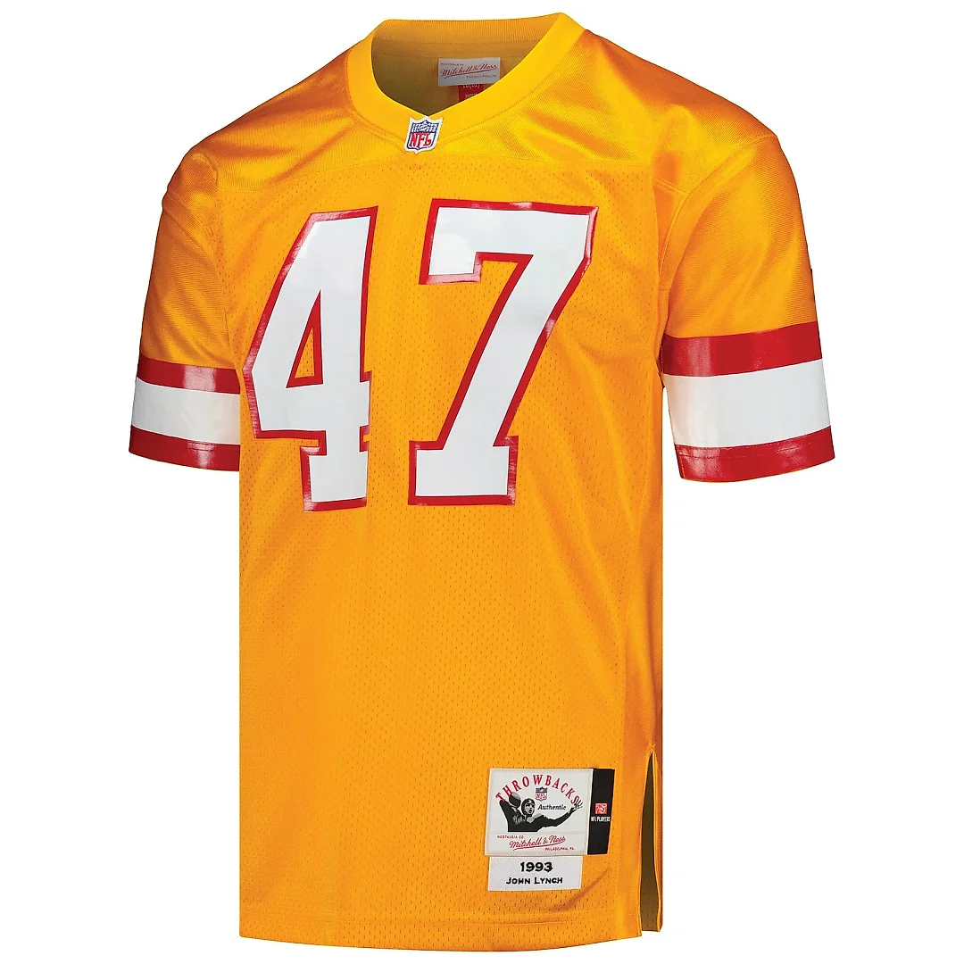 Zennovawear Men's Tampa Bay Buccaneers 1993 John Lynch Mitchell & Ness Orange Throwback Retired Player Jersey