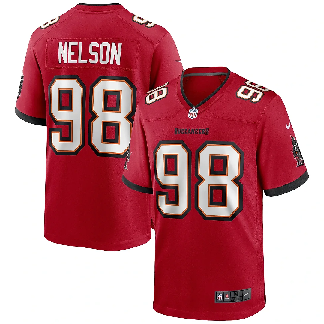 Zennovawear Men's Tampa Bay Buccaneers Anthony Nelson Red Game Jersey