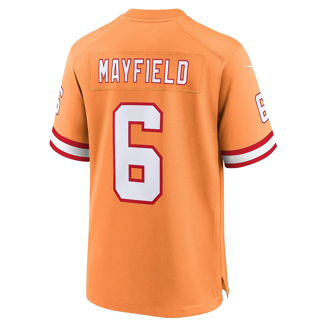 Zennovawear Men's Tampa Bay Buccaneers Baker Mayfield Orange Throwback Game Jersey