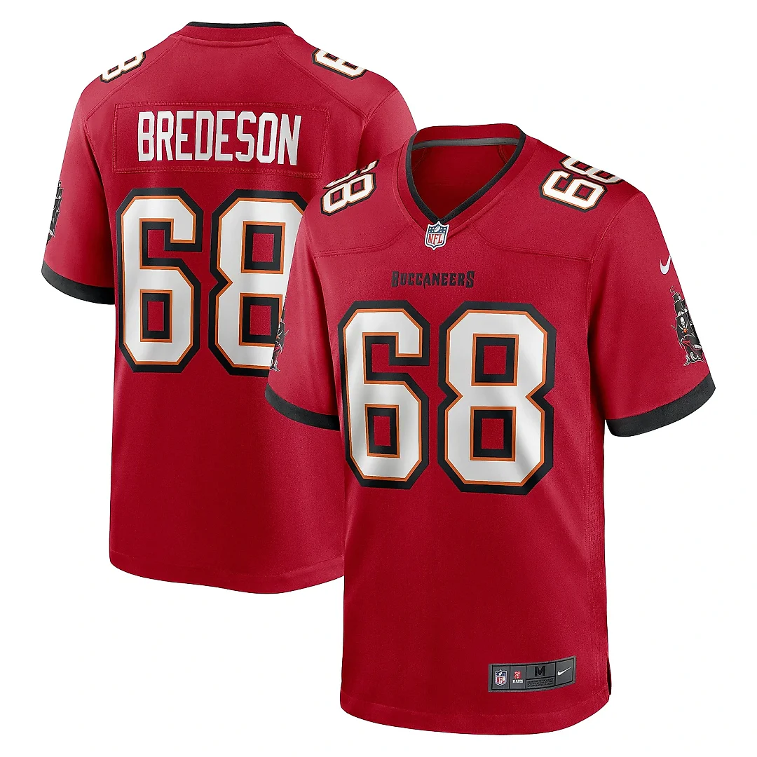 Zennovawear Men's Tampa Bay Buccaneers Ben Bredeson Red Game Jersey