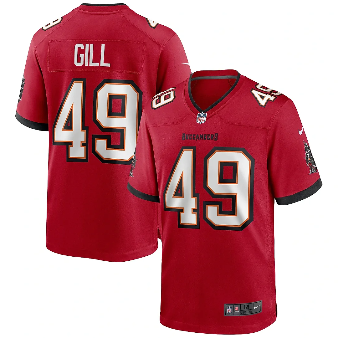 Zennovawear Men's Tampa Bay Buccaneers Cam Gill Red Game Jersey
