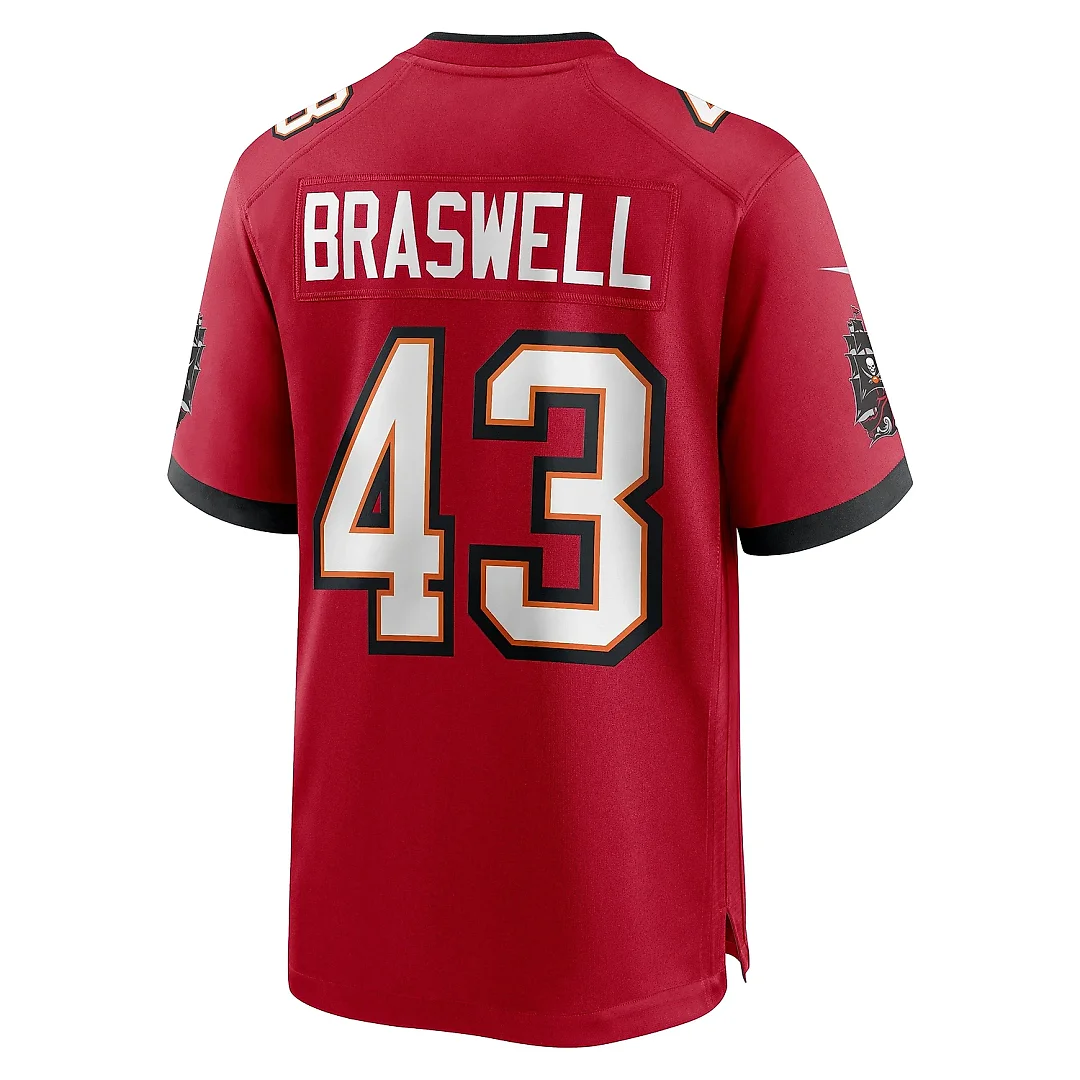 Zennovawear Men's Tampa Bay Buccaneers Chris Braswell Red Game Jersey
