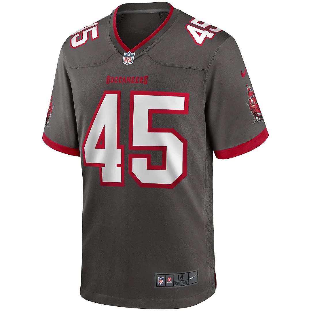 Zennovawear Men's Tampa Bay Buccaneers Devin White Pewter Game Jersey