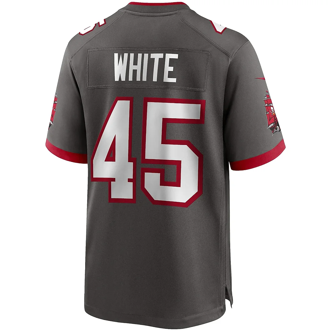 Zennovawear Men's Tampa Bay Buccaneers Devin White Pewter Game Jersey