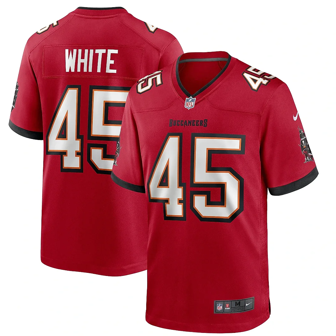Zennovawear Men's Tampa Bay Buccaneers Devin White Red Player Game Jersey