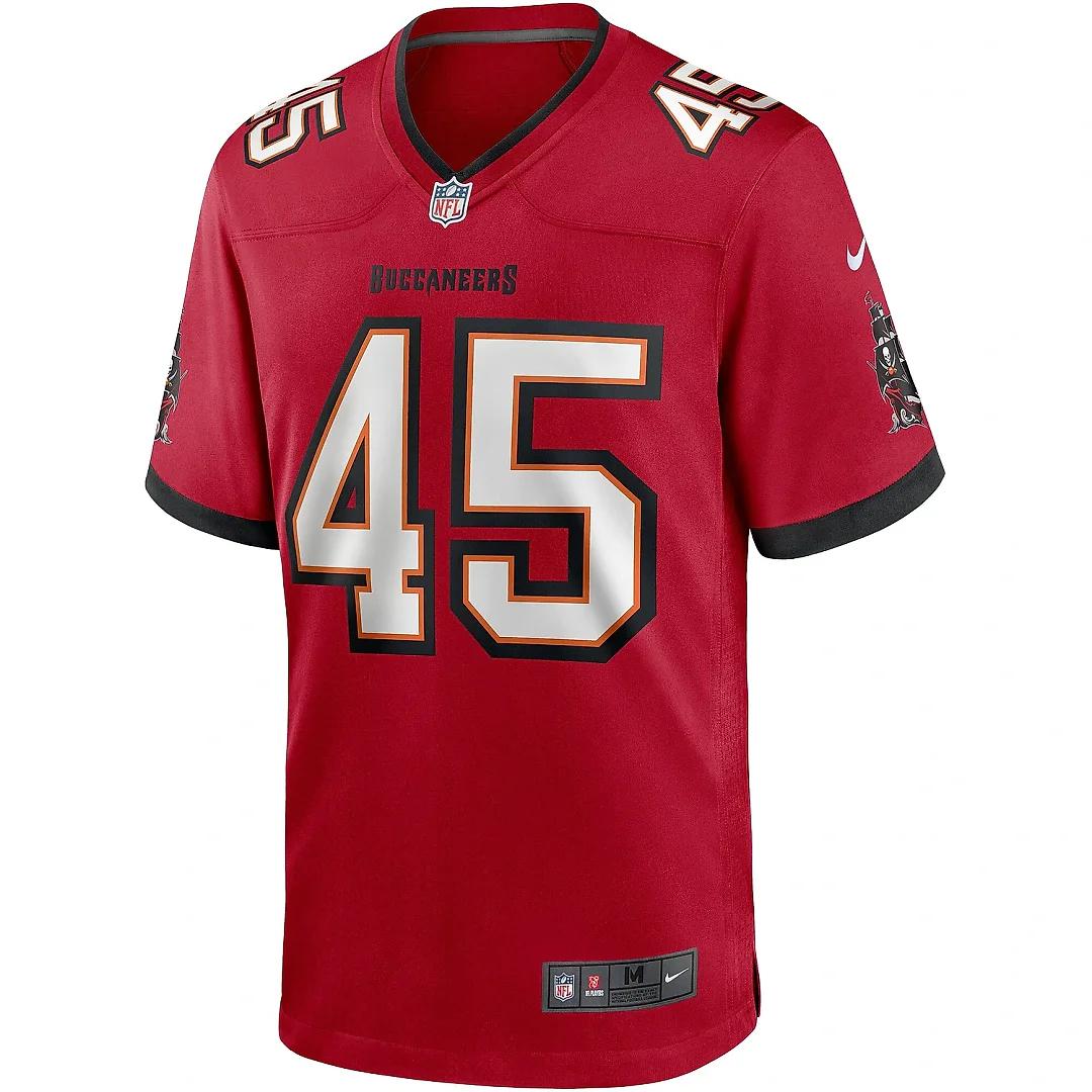 Zennovawear Men's Tampa Bay Buccaneers Devin White Red Player Game Jersey