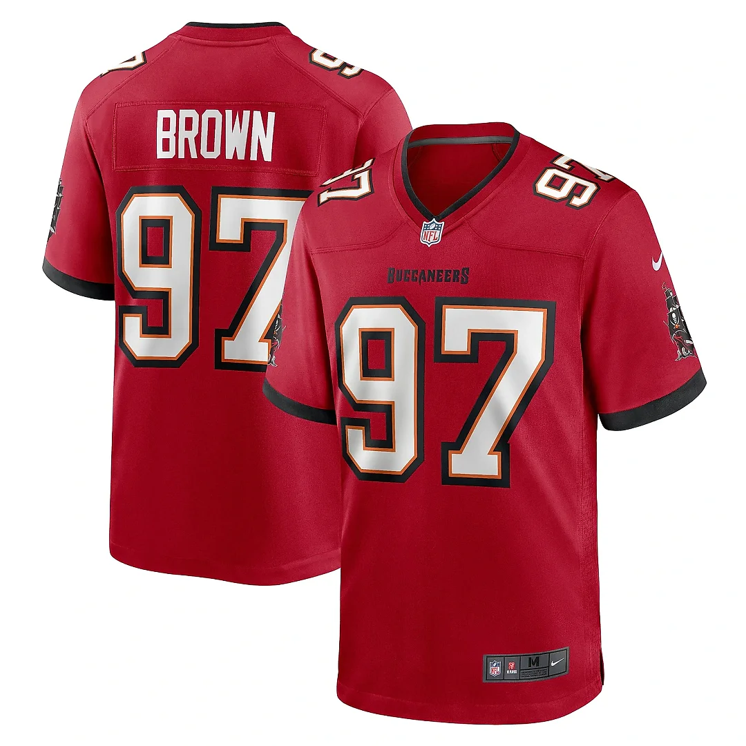 Zennovawear Men's Tampa Bay Buccaneers Earnest Brown IV Red Game Jersey