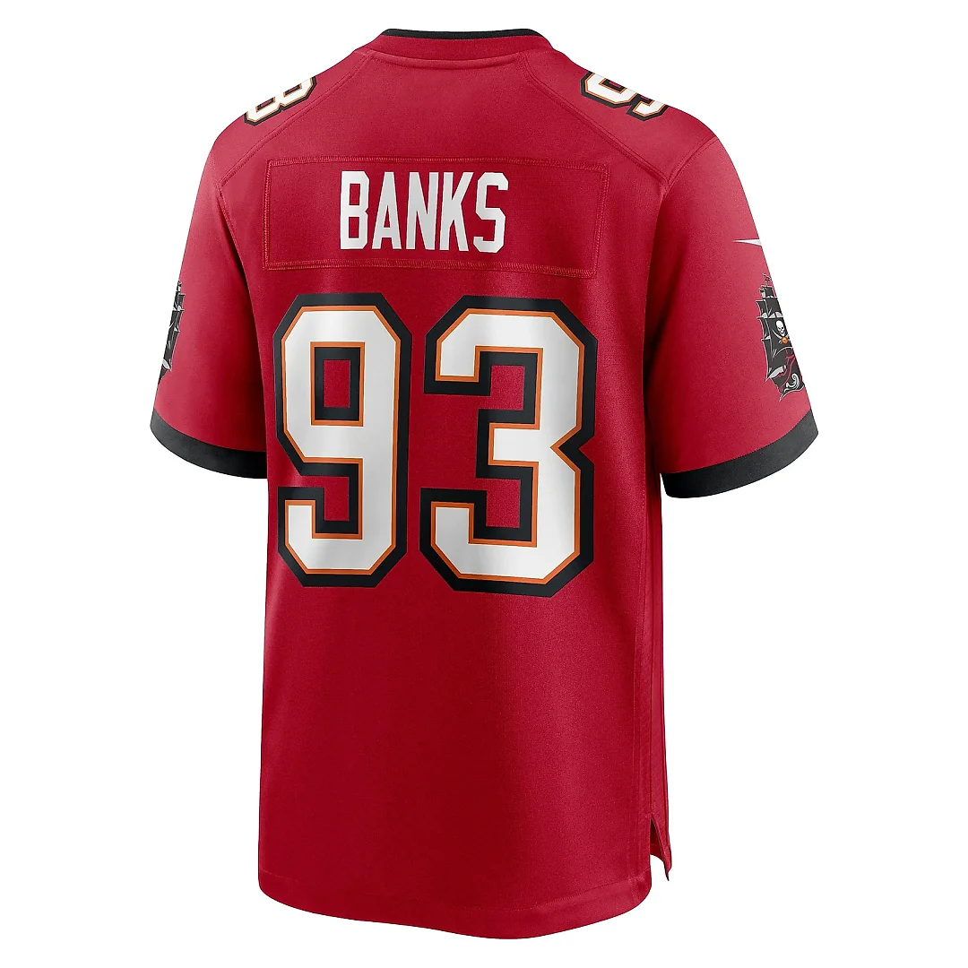 Zennovawear Men's Tampa Bay Buccaneers Eric Banks Red Game Jersey