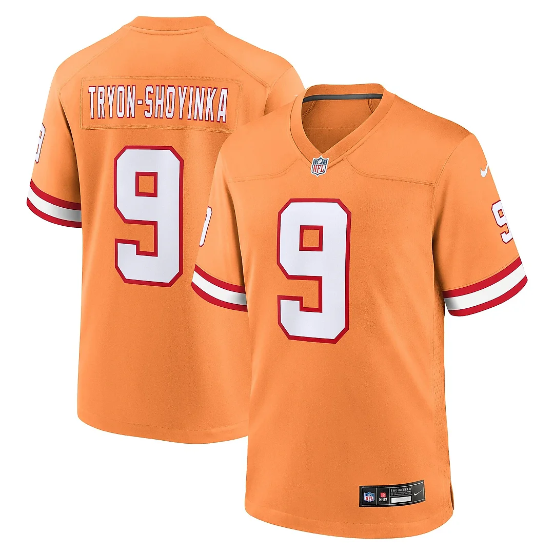 Zennovawear Men's Tampa Bay Buccaneers Joe Tryon-Shoyinka Orange Throwback Game Jersey