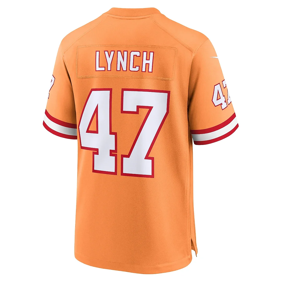 Zennovawear Men's Tampa Bay Buccaneers John Lynch Orange Throwback Game Jersey