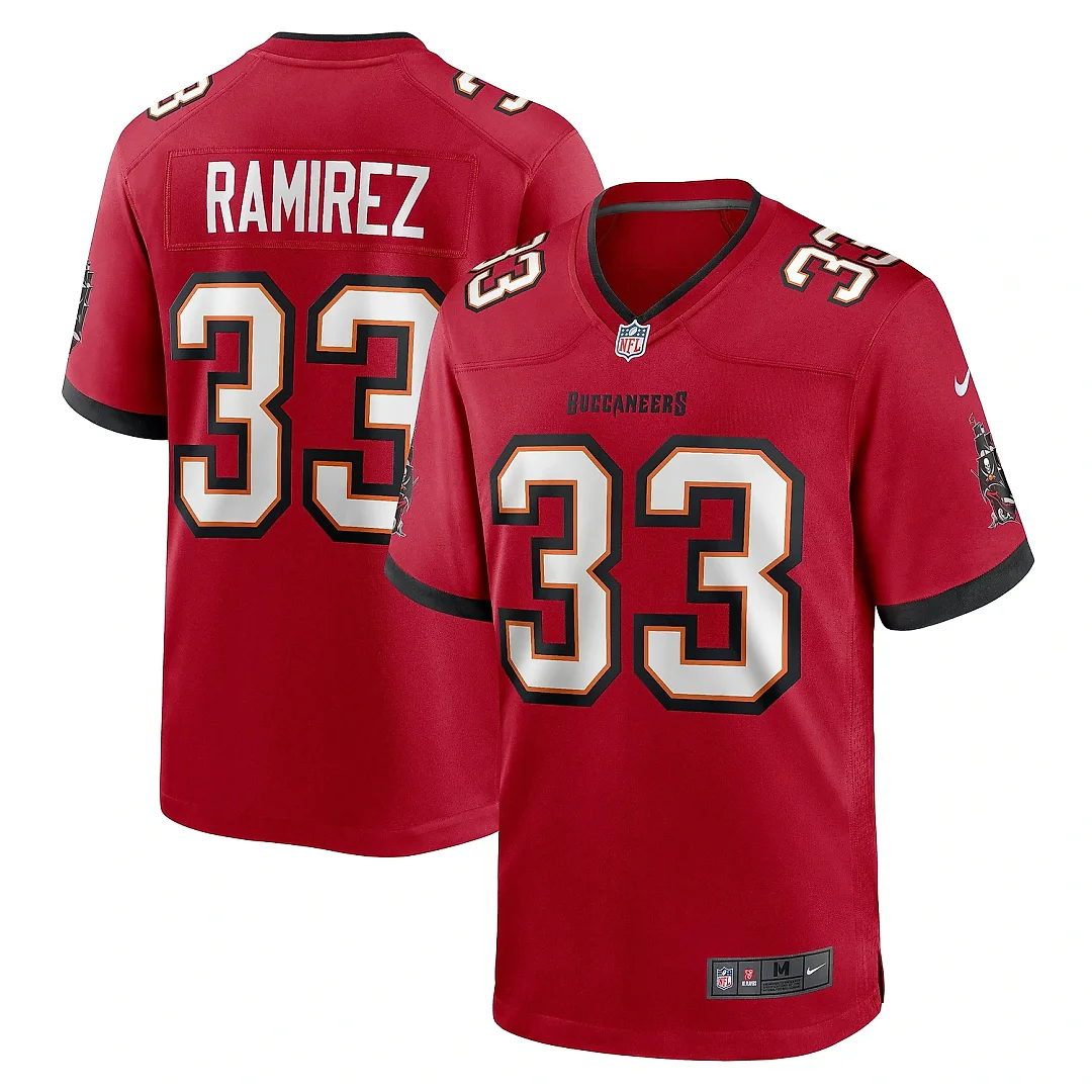 Zennovawear Men's Tampa Bay Buccaneers Jose Ramirez Red Game Jersey