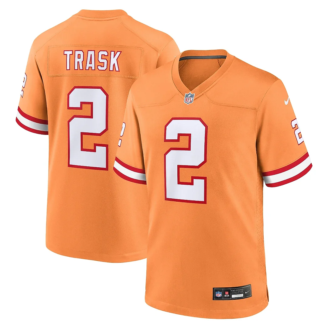 Zennovawear Men's Tampa Bay Buccaneers Kyle Trask Orange Throwback Game Jersey