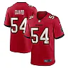 Zennovawear Men's Tampa Bay Buccaneers Lavonte David Red Game Jersey