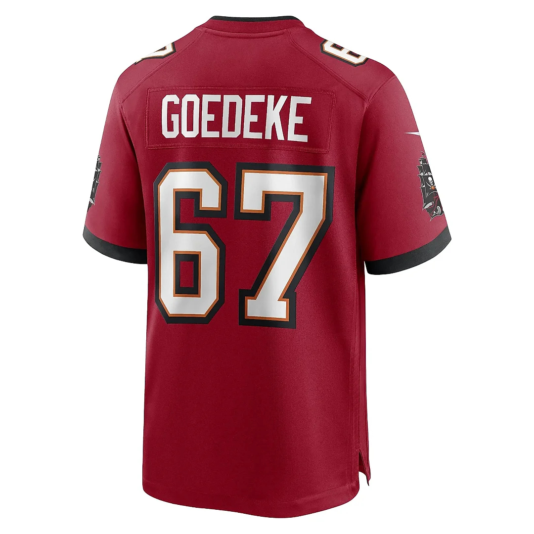 Zennovawear Men's Tampa Bay Buccaneers Luke Goedeke Red Game Player Jersey