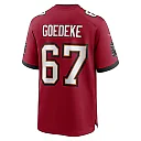 Zennovawear Men's Tampa Bay Buccaneers Luke Goedeke Red Game Player Jersey