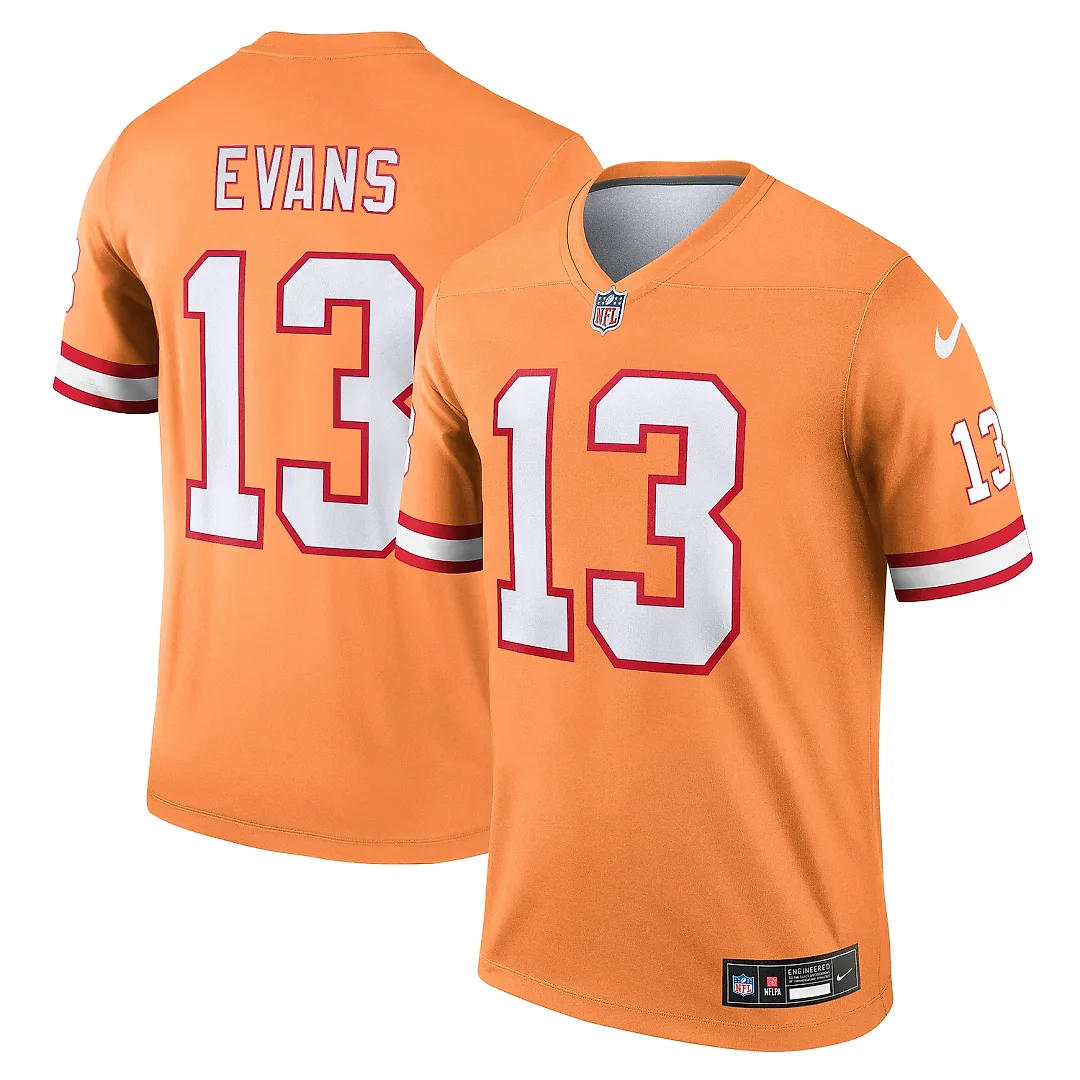 Zennovawear Men's Tampa Bay Buccaneers Mike Evans Orange Alternate Legend Player Performance Top
