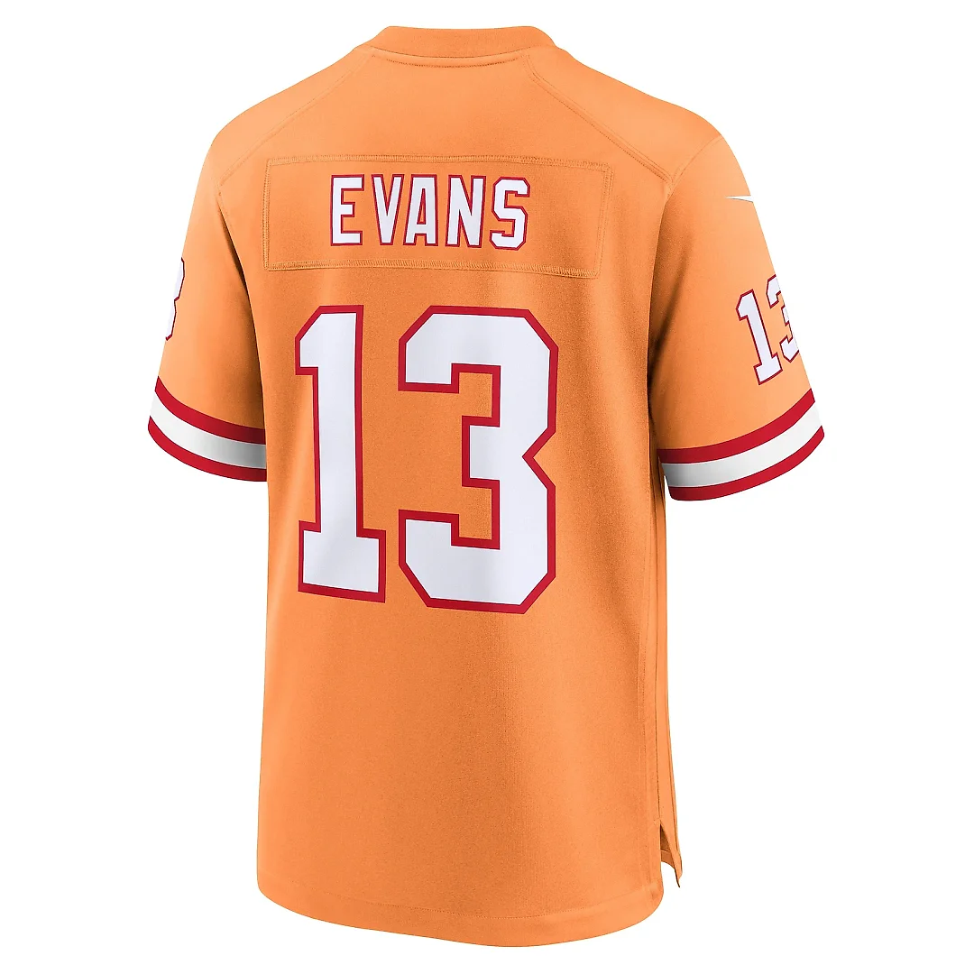 Zennovawear Men's Tampa Bay Buccaneers Mike Evans Orange Throwback Game Jersey