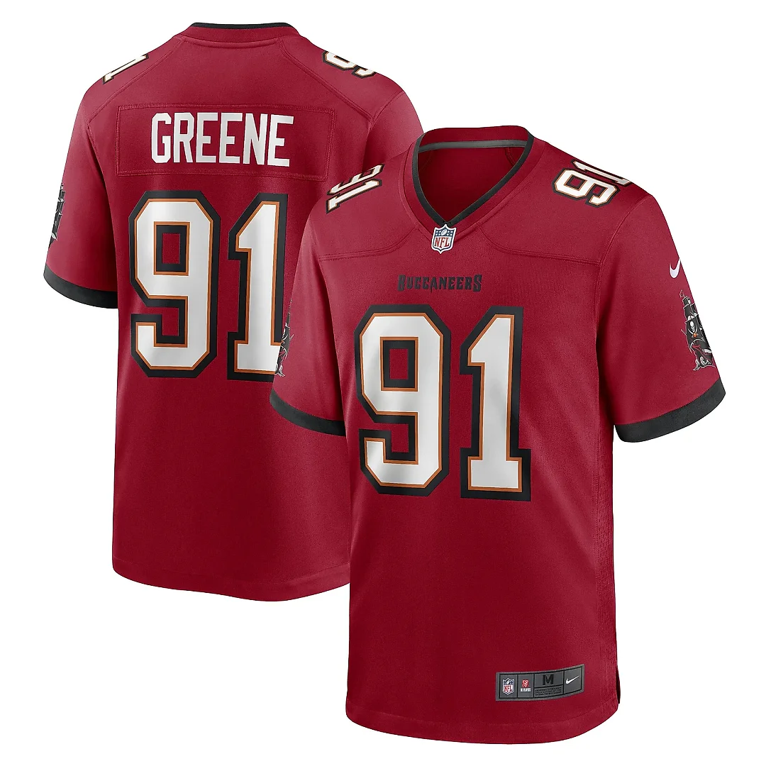 Zennovawear Men's Tampa Bay Buccaneers Mike Greene Red Game Player Jersey