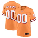 Zennovawear Men's Tampa Bay Buccaneers Orange Custom Throwback Game Jersey