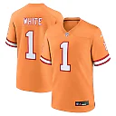 Zennovawear Men's Tampa Bay Buccaneers Rachaad White Orange Throwback Game Jersey