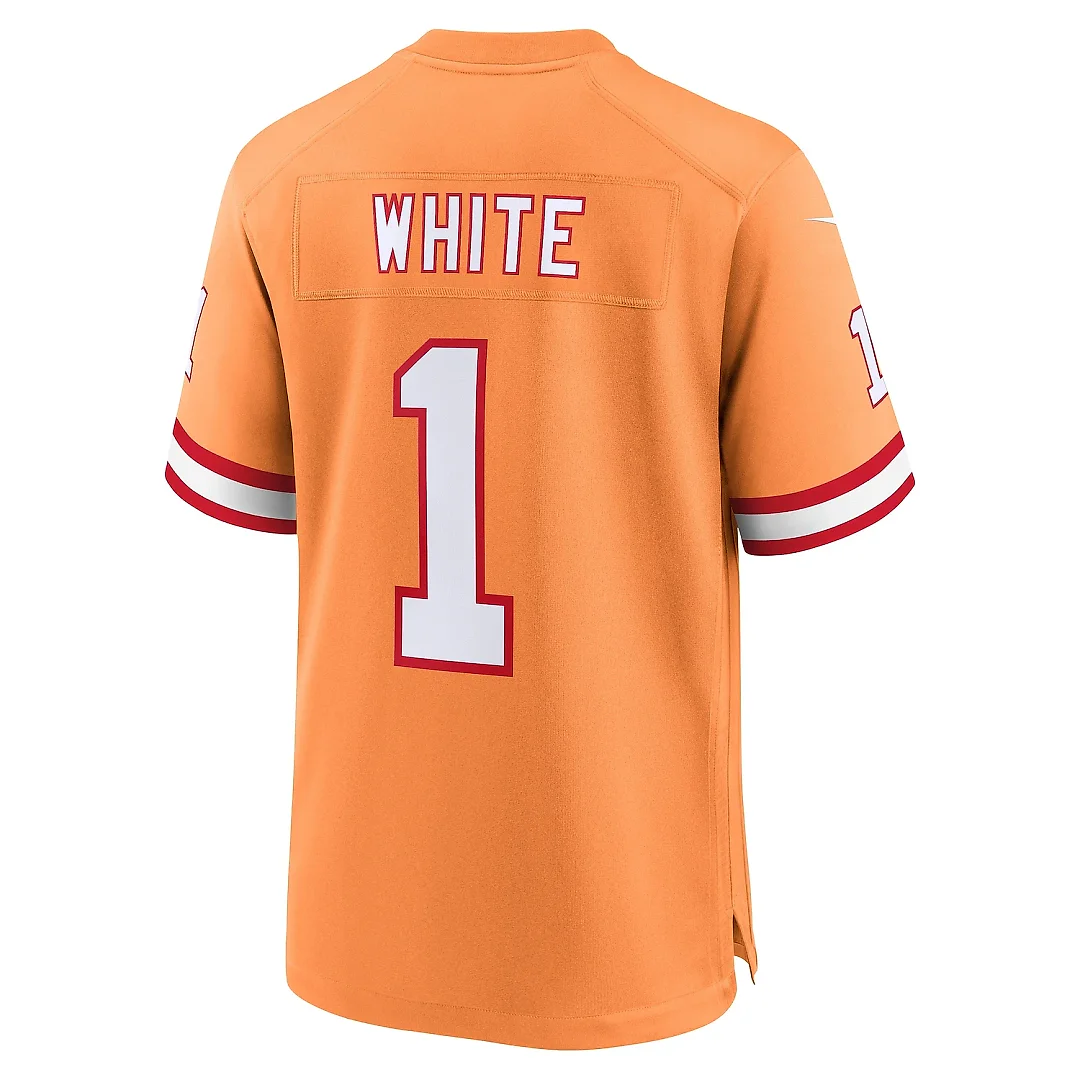 Zennovawear Men's Tampa Bay Buccaneers Rachaad White Orange Throwback Game Jersey