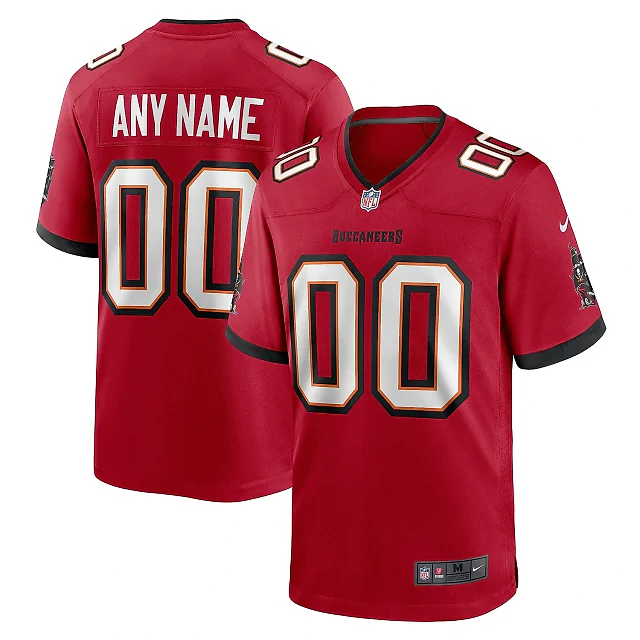 Zennovawear Men's Tampa Bay Buccaneers Red Custom Game Jersey