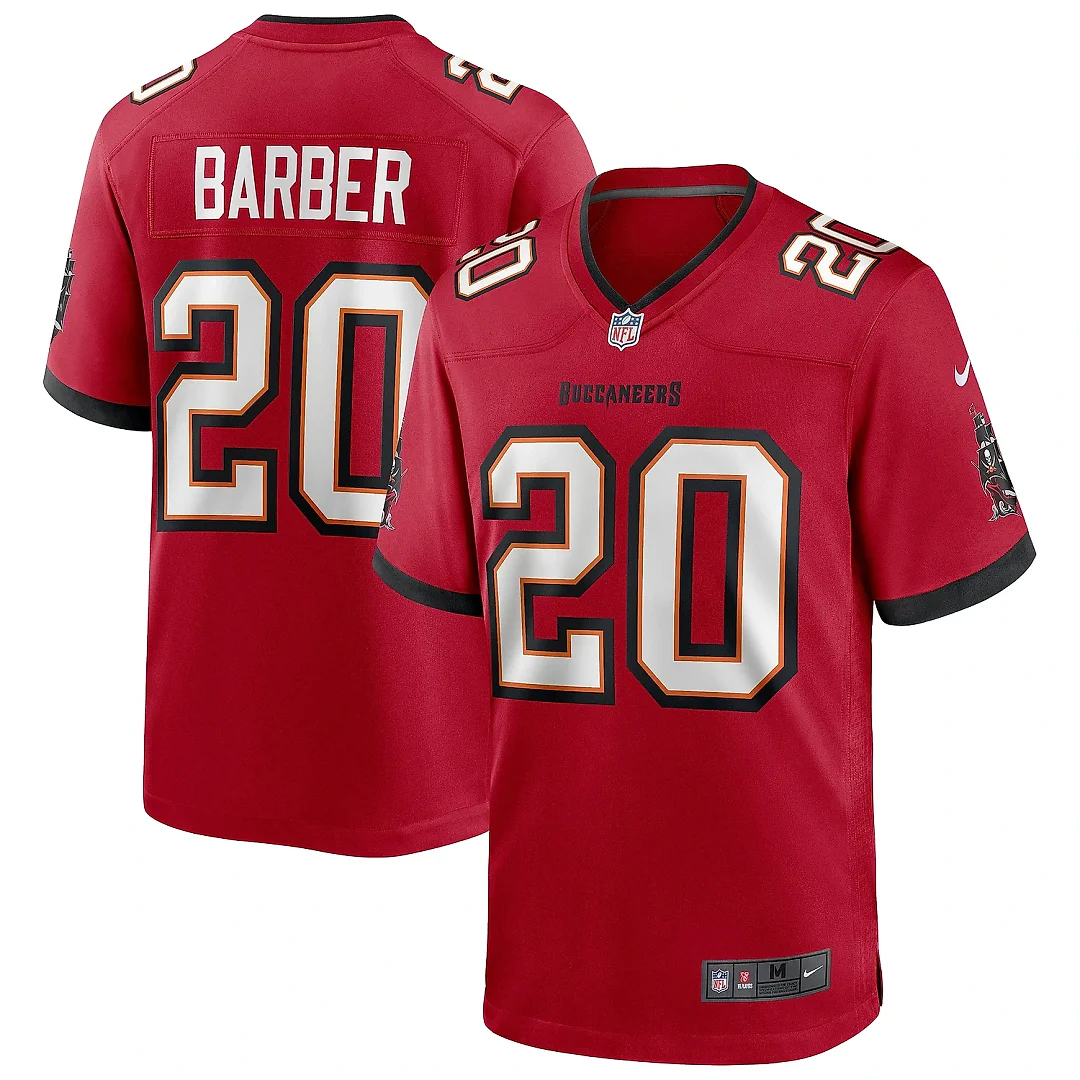 Zennovawear Men's Tampa Bay Buccaneers Ronde Barber Red Game Retired Player Jersey