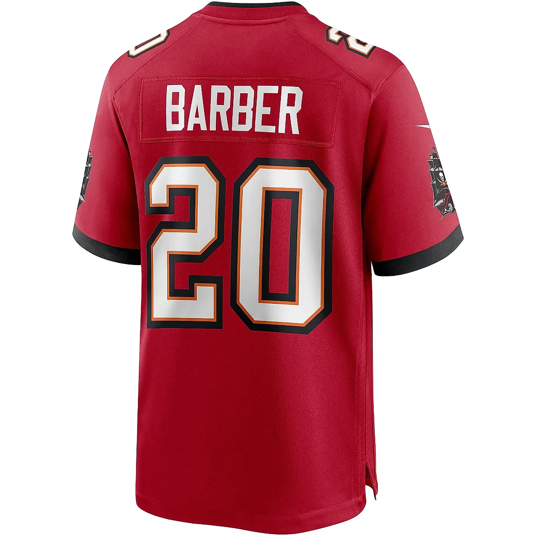 Zennovawear Men's Tampa Bay Buccaneers Ronde Barber Red Game Retired Player Jersey
