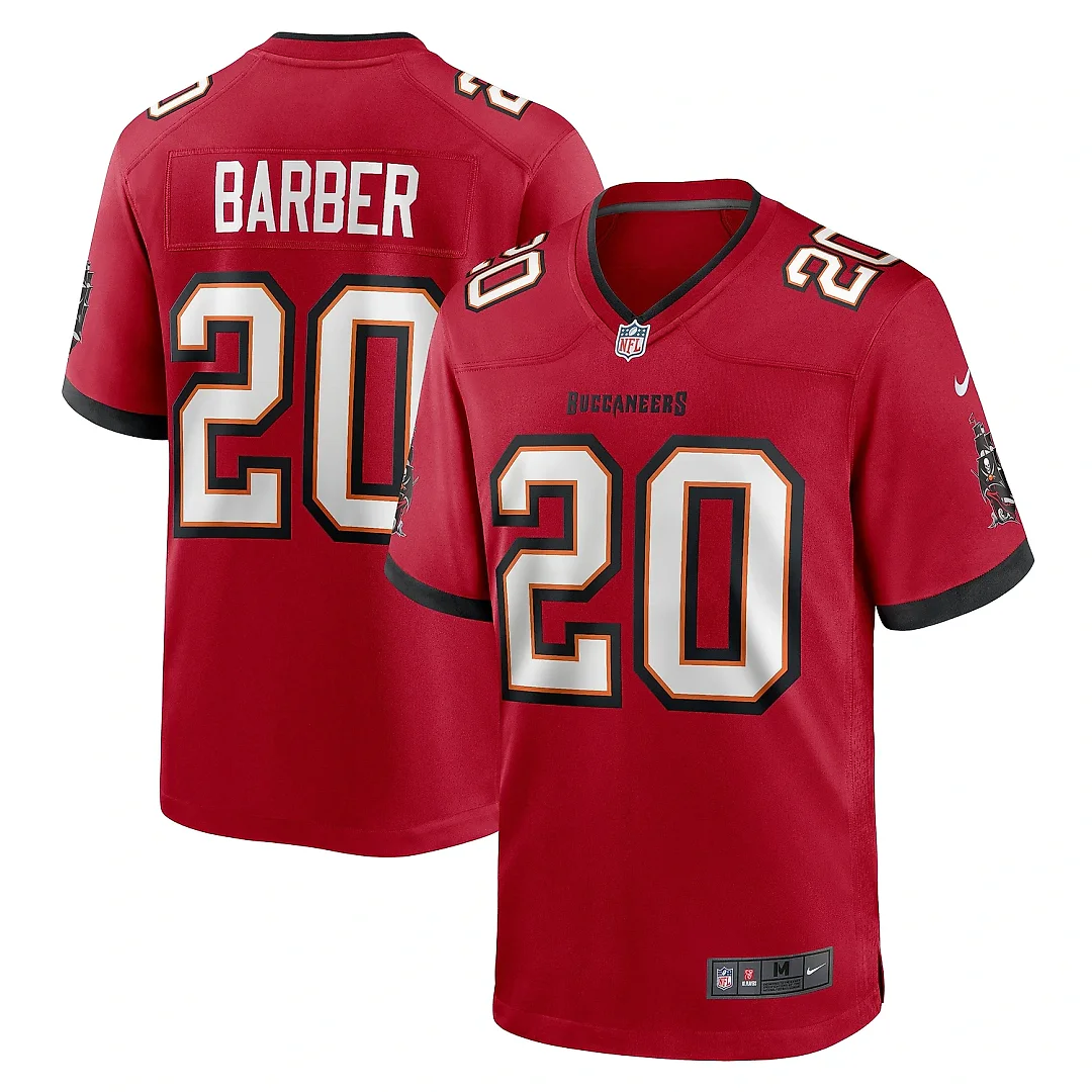 Zennovawear Men's Tampa Bay Buccaneers Ronde Barber Red Retired Player Game Jersey