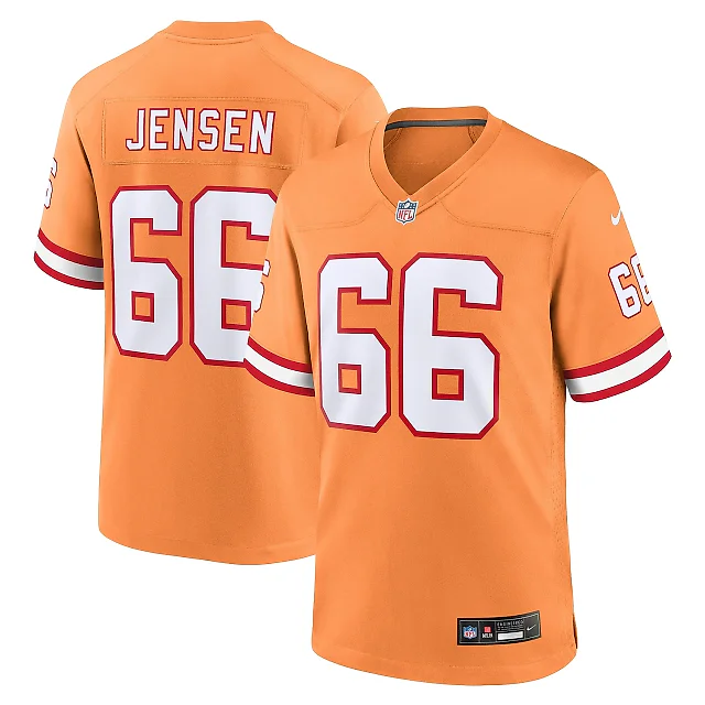 Zennovawear Men's Tampa Bay Buccaneers Ryan Jensen Orange Throwback Game Jersey