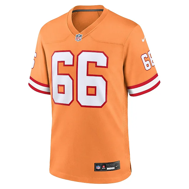 Zennovawear Men's Tampa Bay Buccaneers Ryan Jensen Orange Throwback Game Jersey