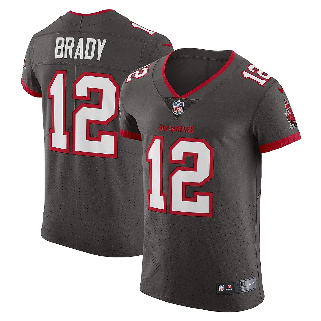 Zennovawear Men's Tampa Bay Buccaneers Tom Brady Pewter Alternate Vapor Elite Jersey