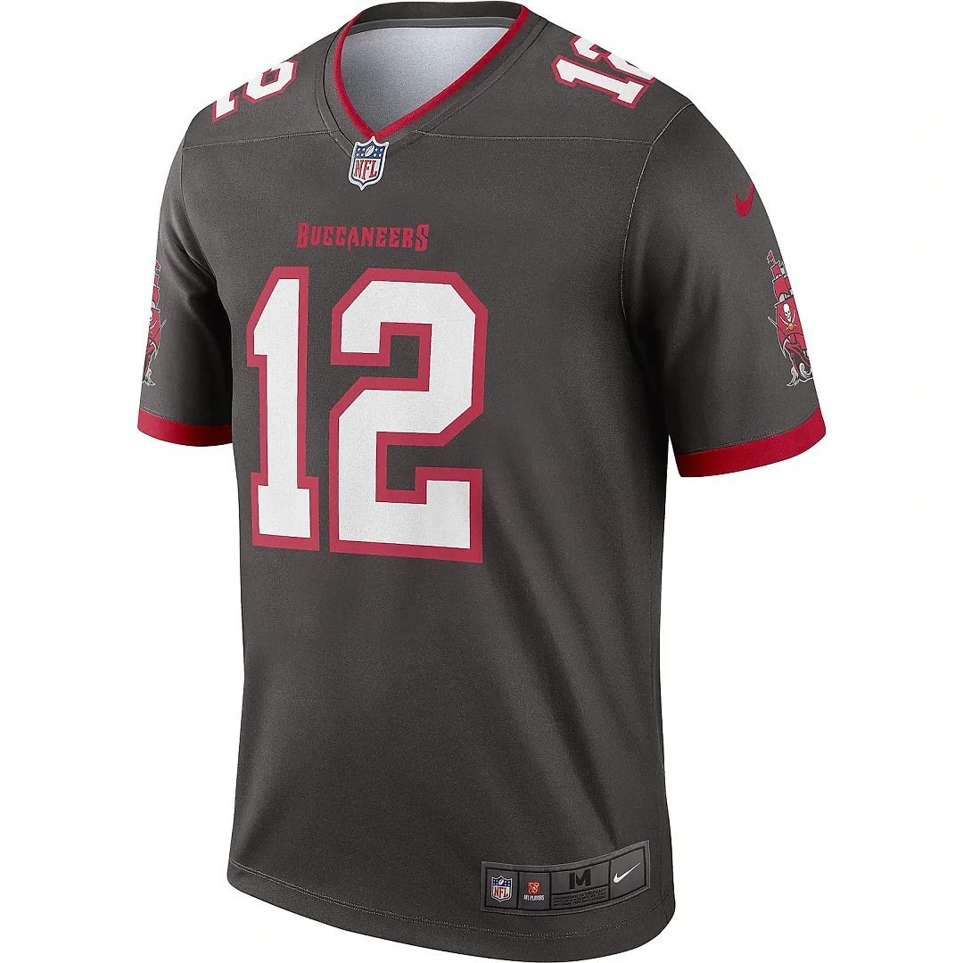 Zennovawear Men's Tampa Bay Buccaneers Tom Brady Pewter Alternate Legend Player Performance Top