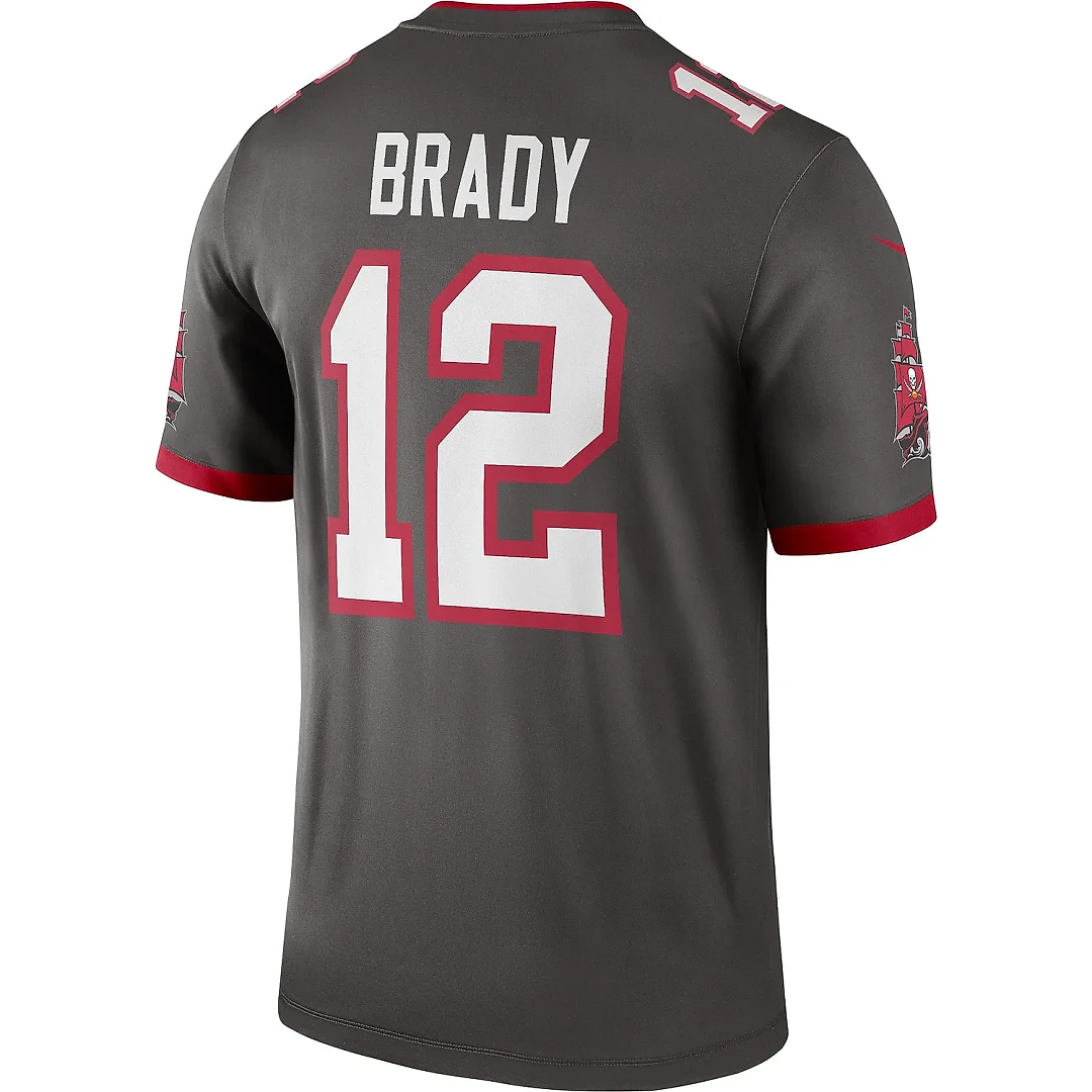 Zennovawear Men's Tampa Bay Buccaneers Tom Brady Pewter Alternate Legend Player Performance Top