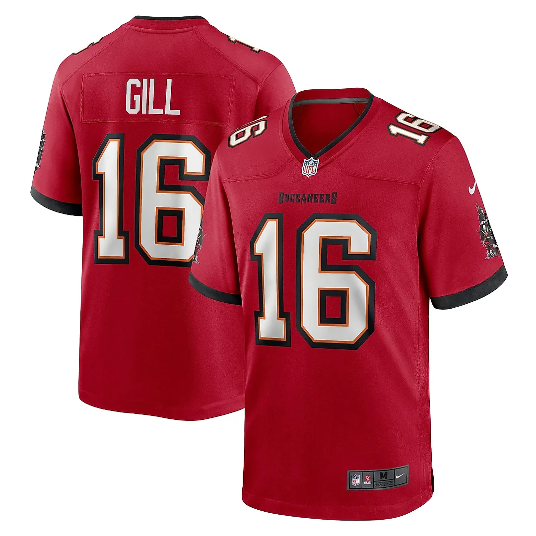 Zennovawear Men's Tampa Bay Buccaneers Trenton Gill Red Team Game Jersey