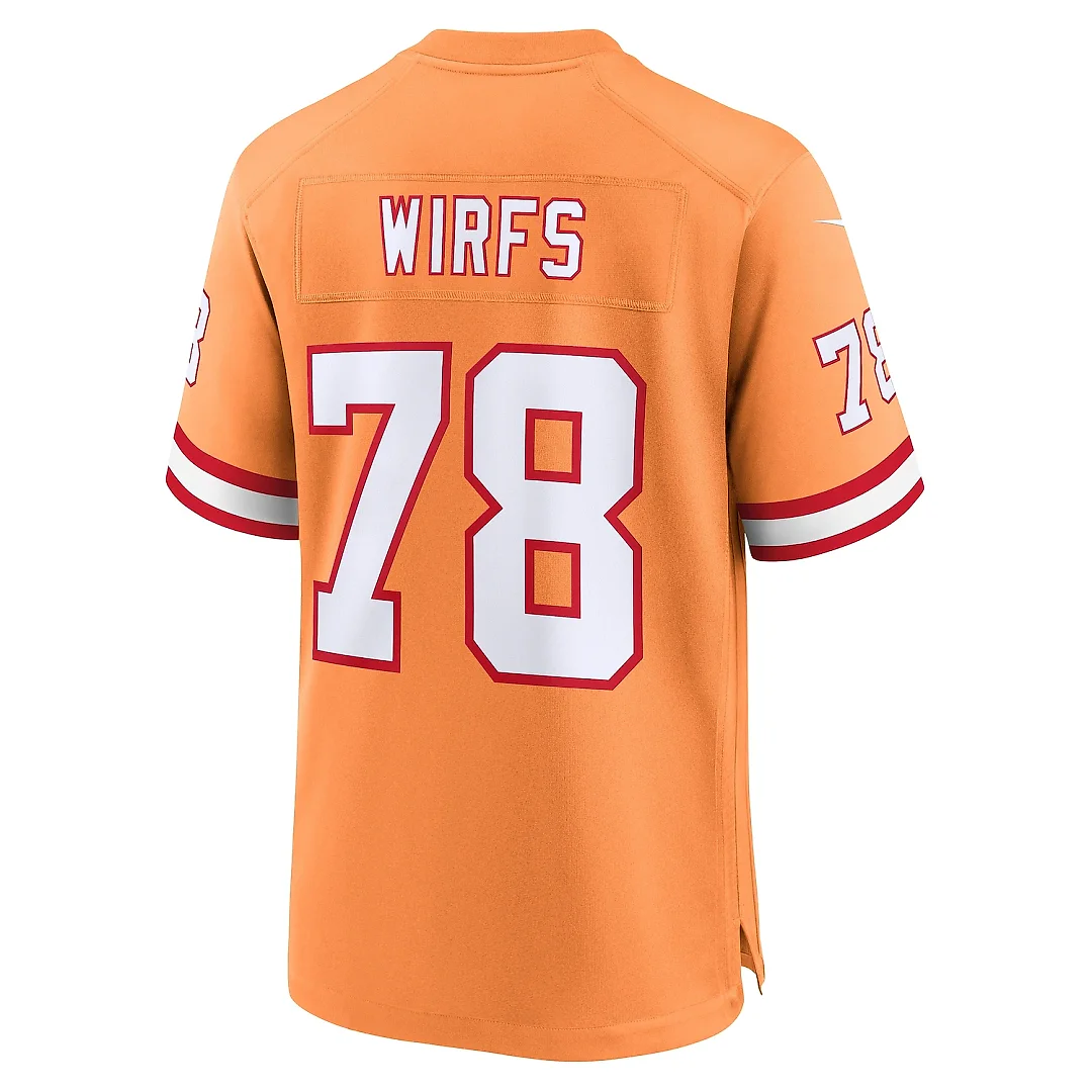 Zennovawear Men's Tampa Bay Buccaneers Tristan Wirfs Orange Throwback Game Jersey