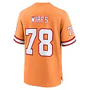 Zennovawear Men's Tampa Bay Buccaneers Tristan Wirfs Orange Throwback Game Jersey