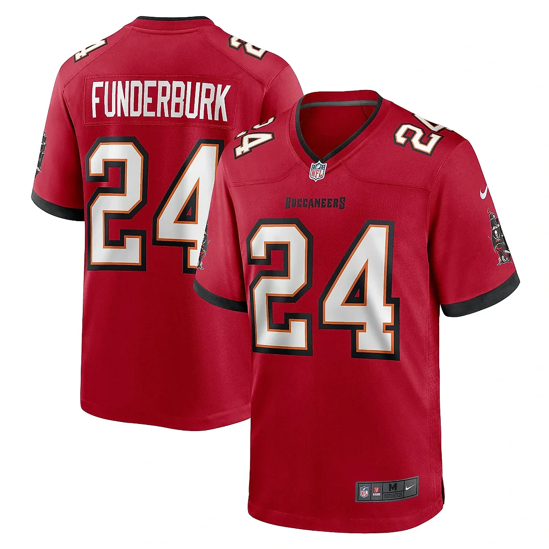 Zennovawear Men's Tampa Bay Buccaneers Tyrek Funderburk Red Game Jersey