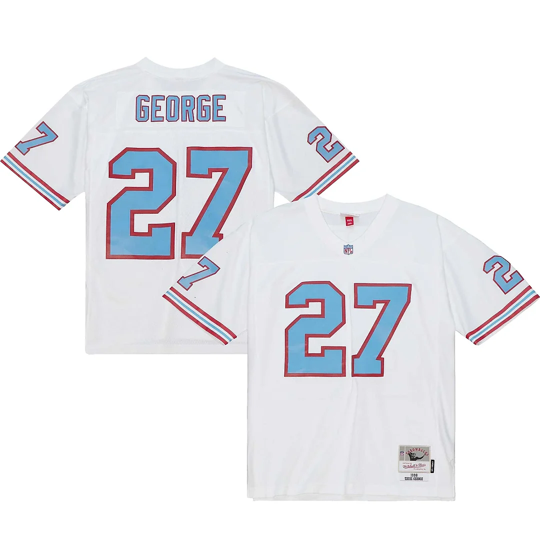 Zennovawear Men's Tennessee Oilers Eddie George Mitchell & Ness White Legacy Jersey