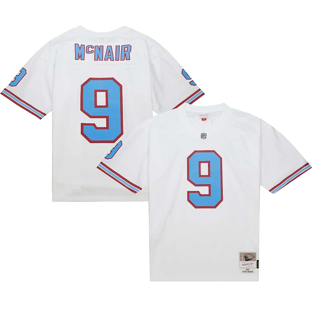 Zennovawear Men's Tennessee Oilers Steve McNair Mitchell & Ness White Legacy Jersey