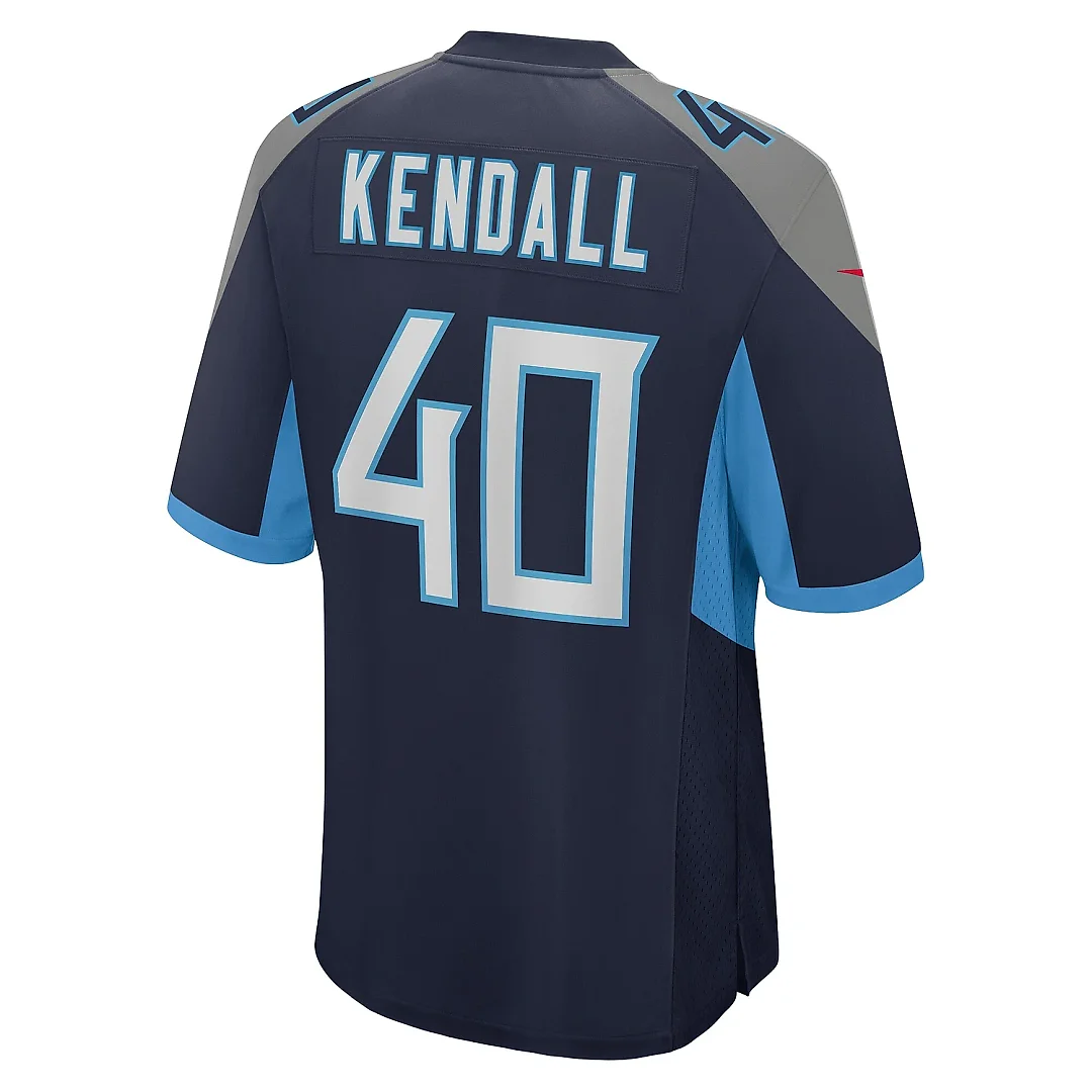 Zennovawear Men's Tennessee Titans Anthony Kendall Navy Team Game Jersey
