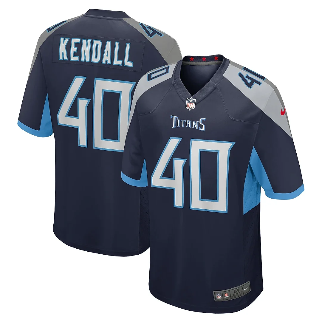 Zennovawear Men's Tennessee Titans Anthony Kendall Navy Team Game Jersey