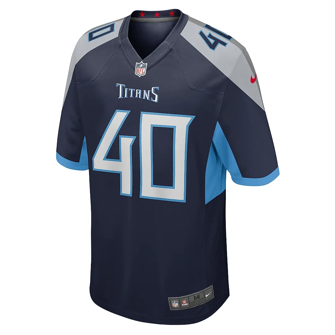 Zennovawear Men's Tennessee Titans Anthony Kendall Navy Team Game Jersey