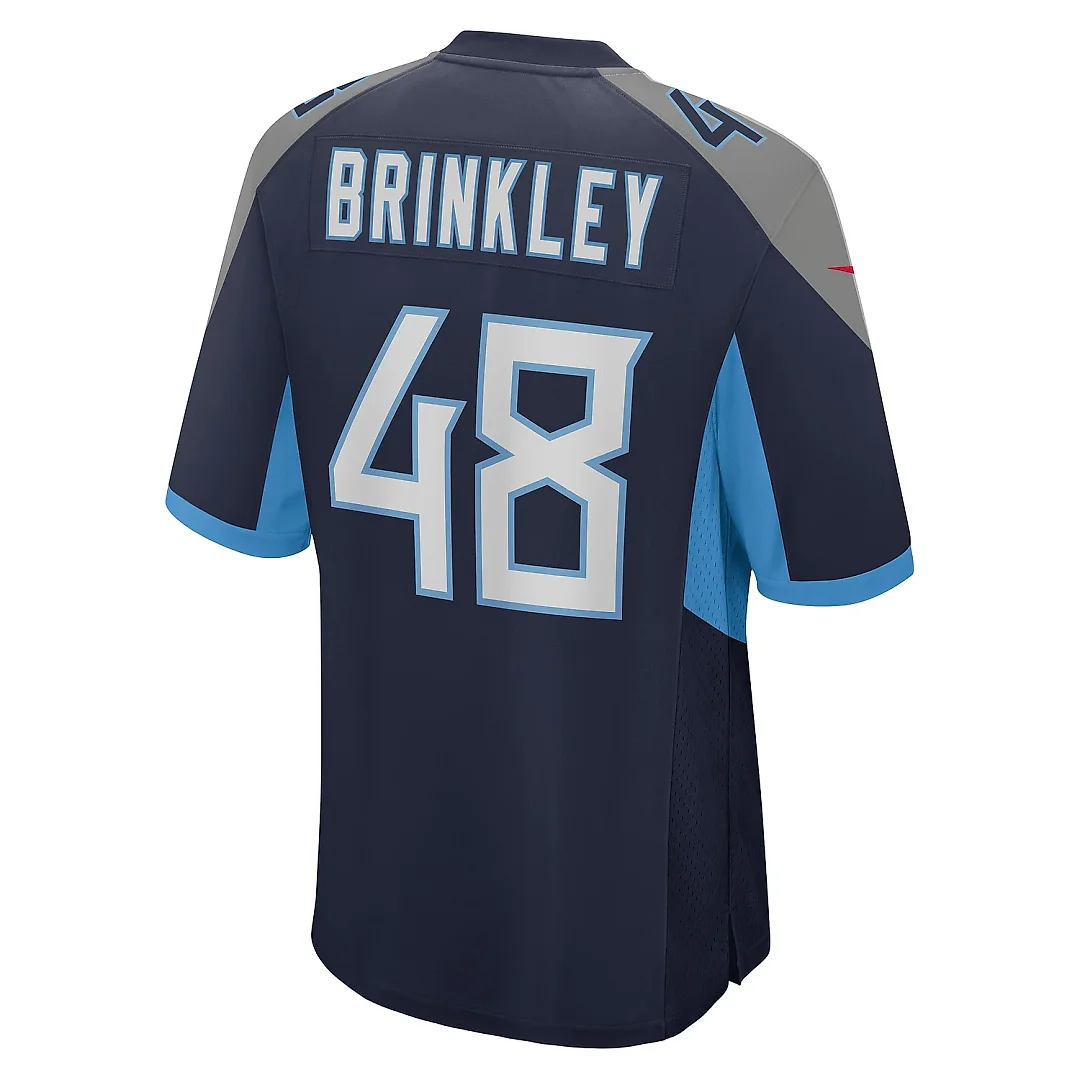 Zennovawear Men's Tennessee Titans Beau Brinkley Navy Game Jersey