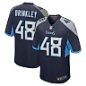 Zennovawear Men's Tennessee Titans Beau Brinkley Navy Game Jersey