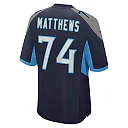 Zennovawear Men's Tennessee Titans Bruce Matthews Navy Retired Player Jersey