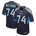 Zennovawear Men's Tennessee Titans Bruce Matthews Navy Retired Player Jersey