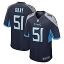 Zennovawear Men's Tennessee Titans Cedric Gray Navy Game Jersey