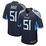 Zennovawear Men's Tennessee Titans Cedric Gray Navy Game Jersey